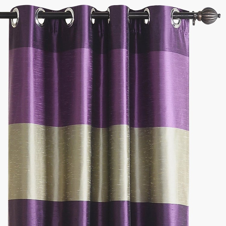 DECO WINDOW I Silk Set Of 2 Colourblock Blackout Window Curtains