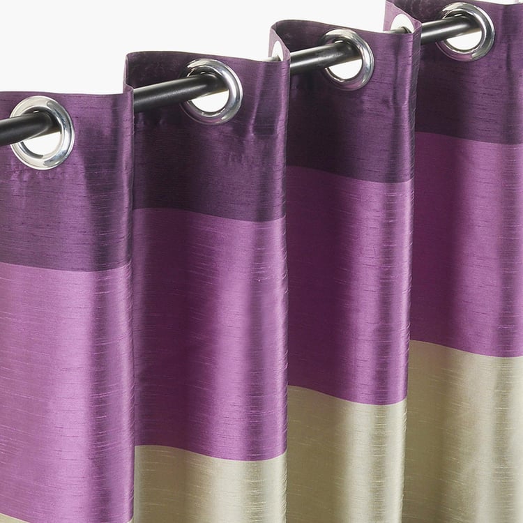 DECO WINDOW I Silk Set Of 2 Colourblock Blackout Window Curtains