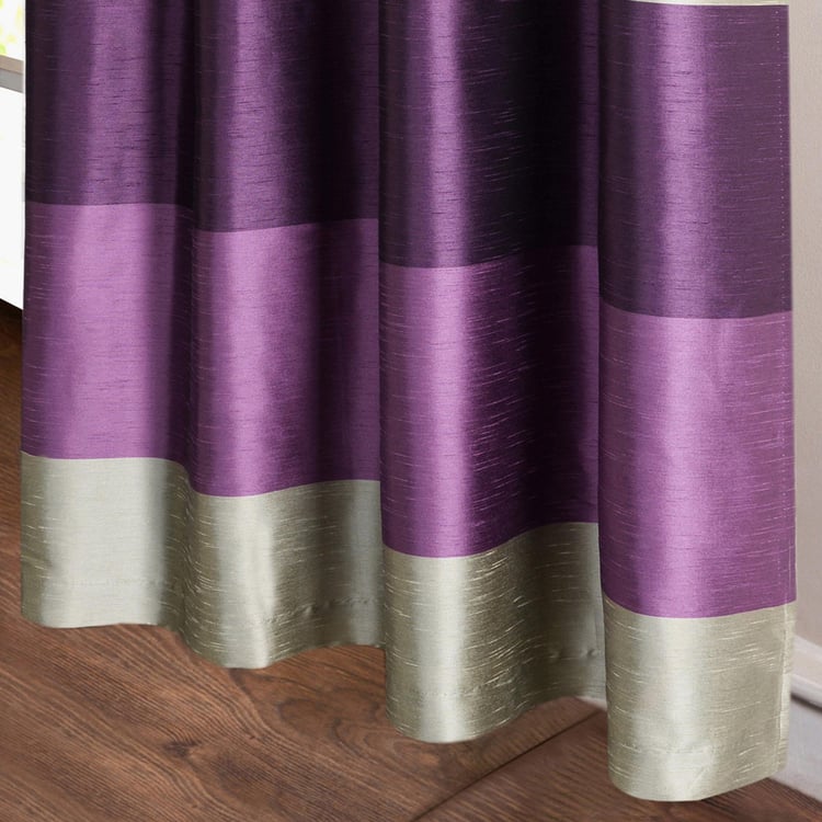 DECO WINDOW I Silk Set Of 2 Colourblock Blackout Window Curtains