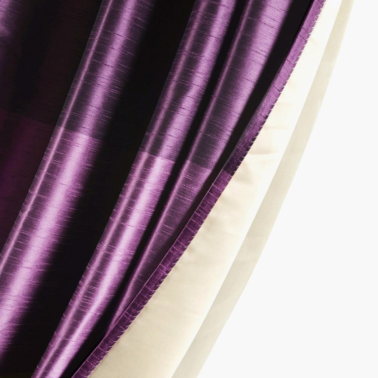 DECO WINDOW I Silk Set Of 2 Colourblock Blackout Window Curtains