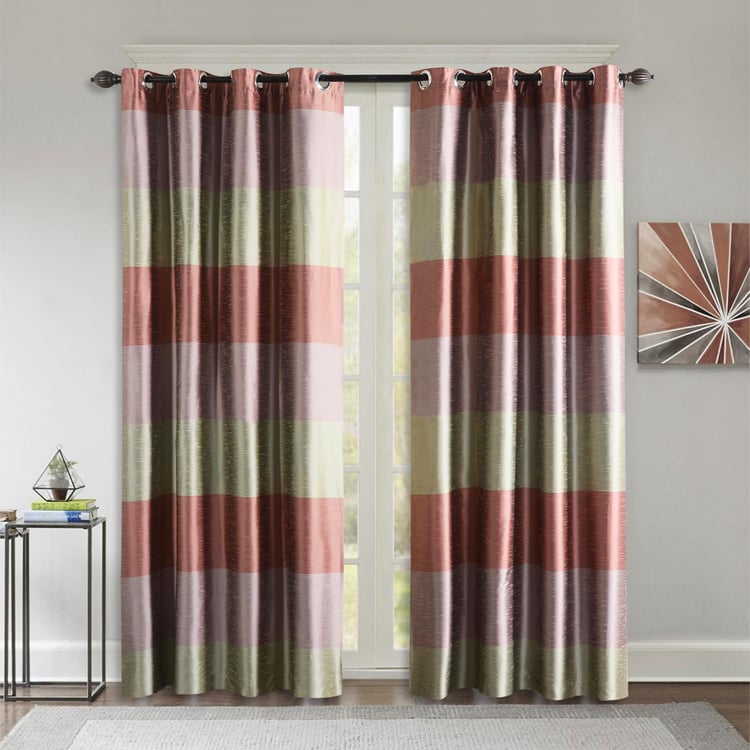 DECO WINDOW Silk Route Blackout Long Door Curtain Pair - 1.32 x 2.74 m