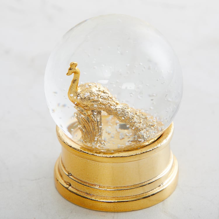 Eternity Gold Peacock in Glass Figurine Polyresin - 7 cm x 8.5 cm