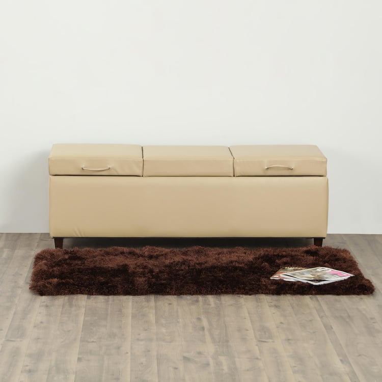 Apex Fabric Bench with Storage - Beige