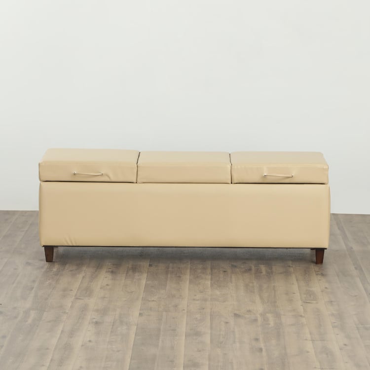 Apex Fabric Bench with Storage - Beige