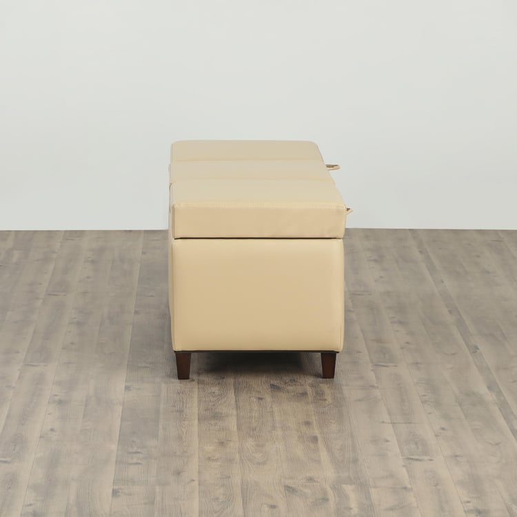 Apex Fabric Bench with Storage - Beige