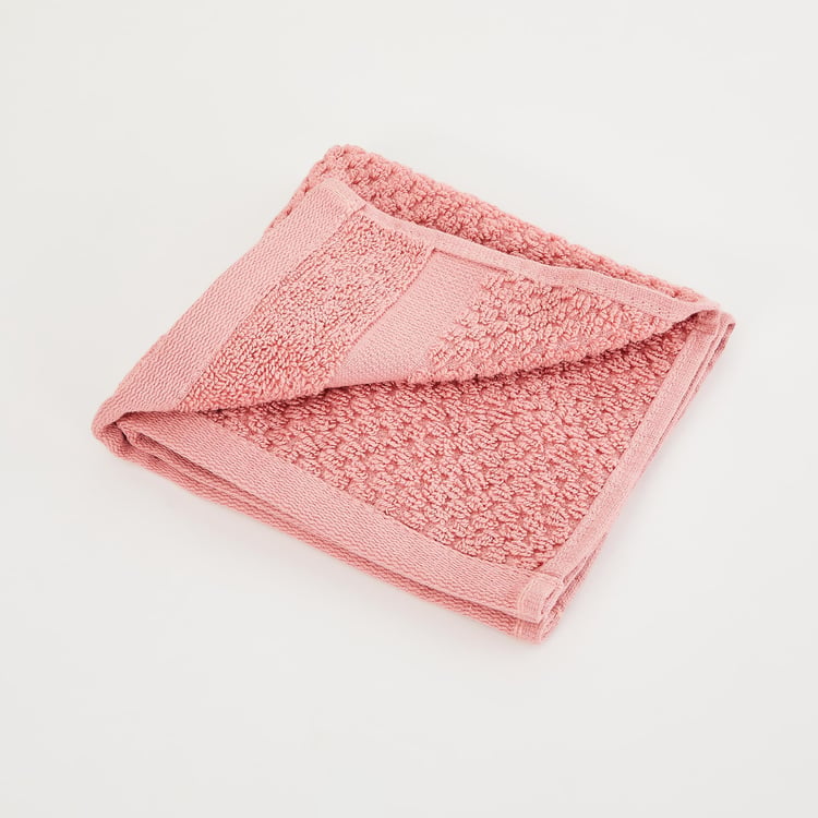Essence Popcorn Textured Single Pc. Face Towel - 30 cm x 30 cm - Cotton - Peach - 550 GSM
