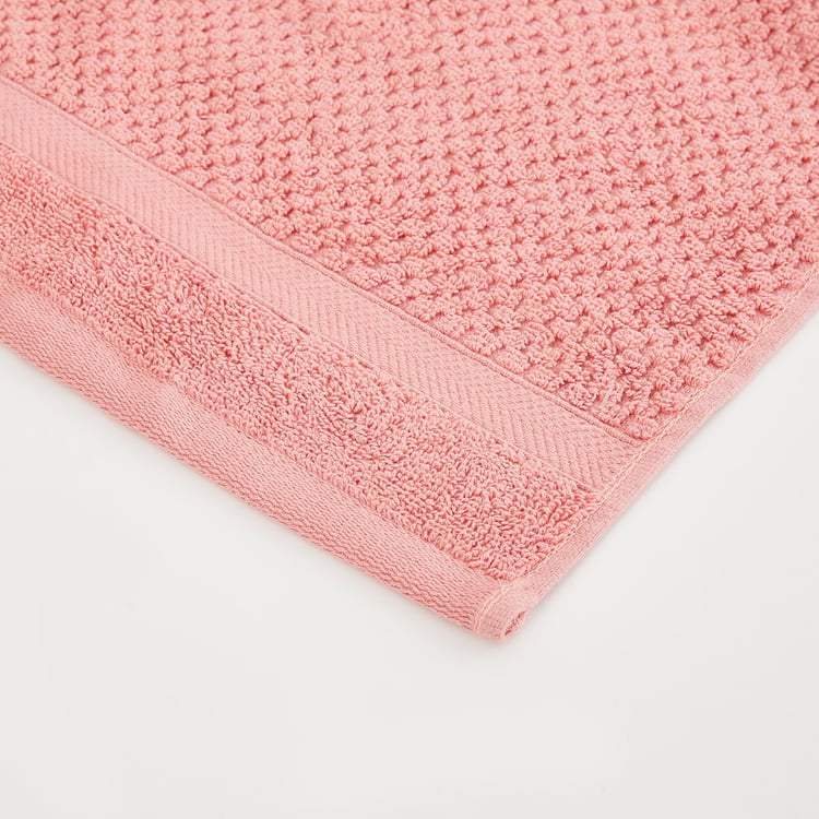 Essence Popcorn Textured Single Pc. Face Towel - 30 cm x 30 cm - Cotton - Peach - 550 GSM