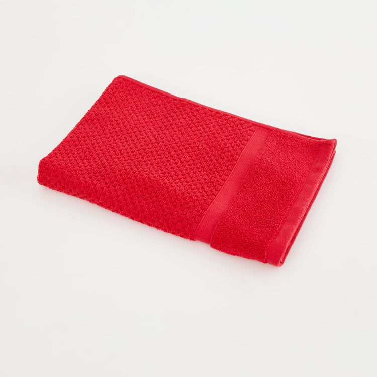 Essence Popcorn Textured Single Pc. Hand Towel - 40 cm x 60 cm - Cotton - Red - 550 GSM