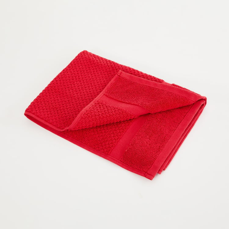 Essence Popcorn Textured Single Pc. Hand Towel - 40 cm x 60 cm - Cotton - Red - 550 GSM