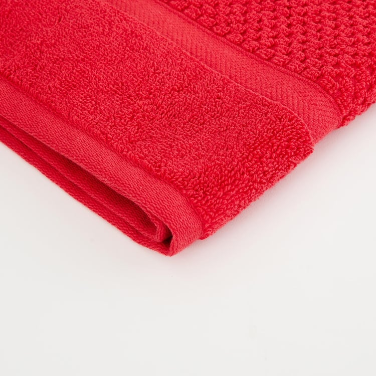 Essence Popcorn Textured Single Pc. Hand Towel - 40 cm x 60 cm - Cotton - Red - 550 GSM