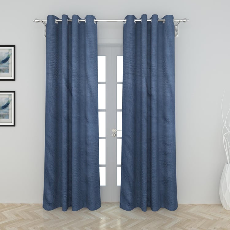 Everyday Essentials Set of 2 Dobby Semi-Blackout Door Curtains