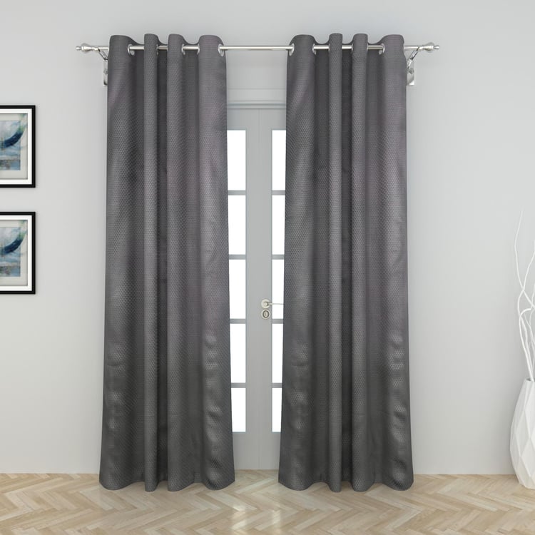 Everyday Essentials Set of 2 Dobby Semi-Blackout Door Curtains