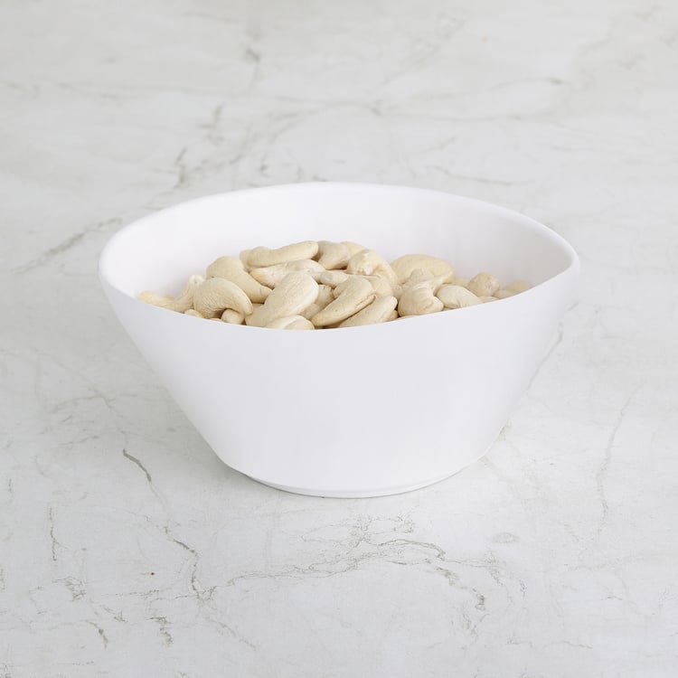 Silvano Dimple White Solid Melamine Serving Bowl