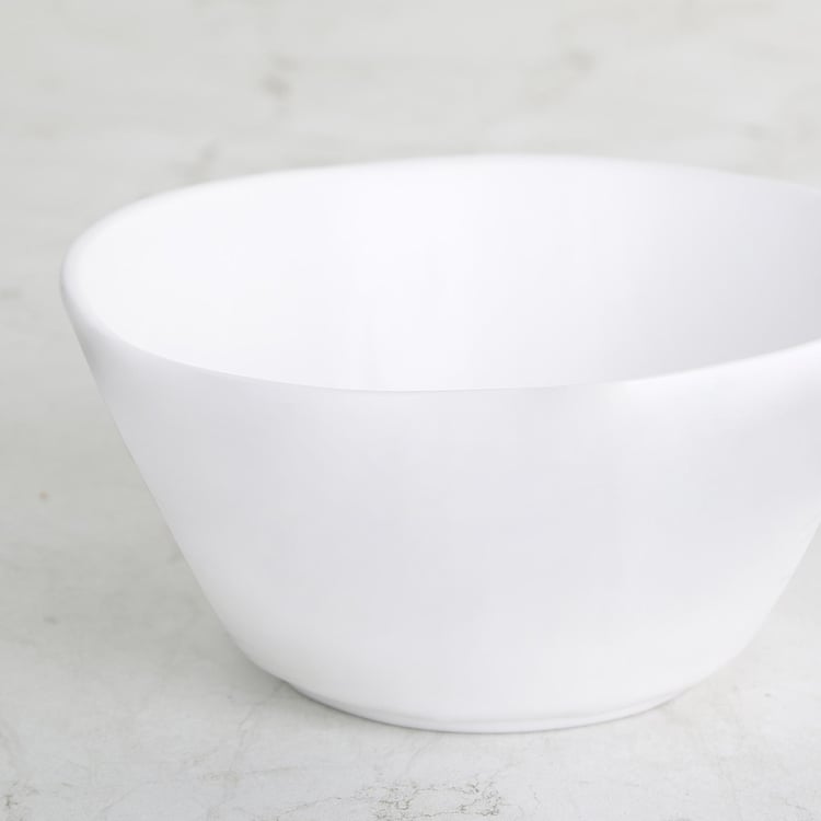 Silvano Dimple White Solid Melamine Serving Bowl