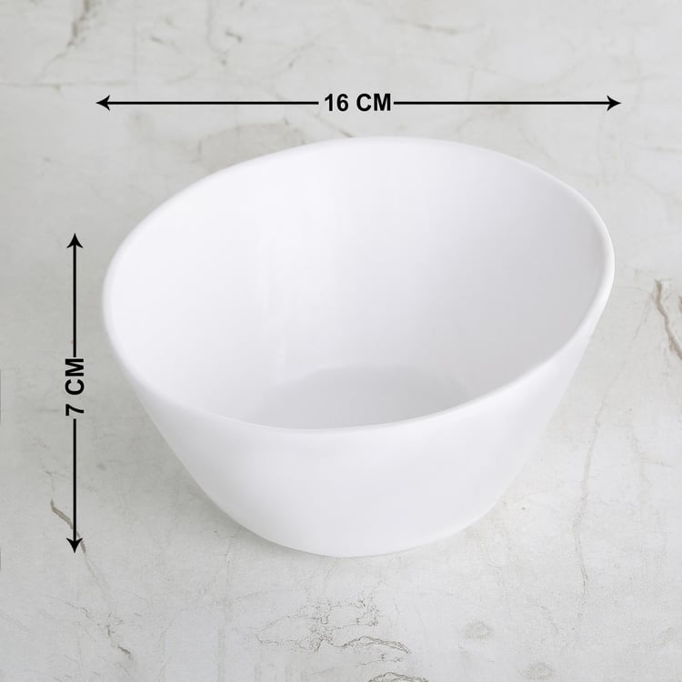 Silvano Dimple White Solid Melamine Serving Bowl