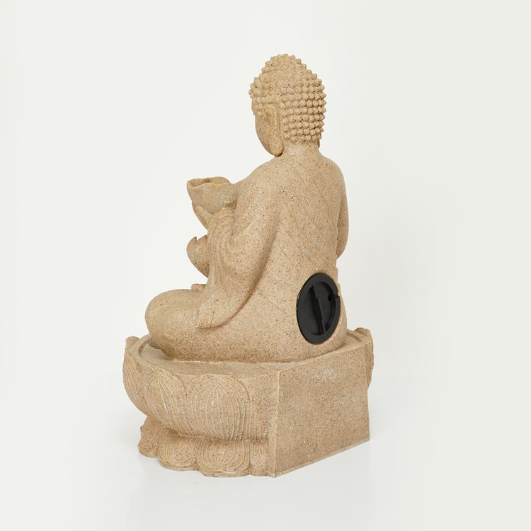 Cascade Beige Polyresin Buddha Fountain - 80x55x43 cm