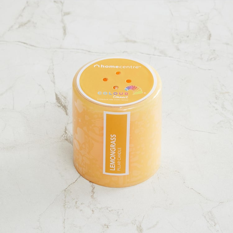 Colour Connect Lemongrass Scented Pillar candle