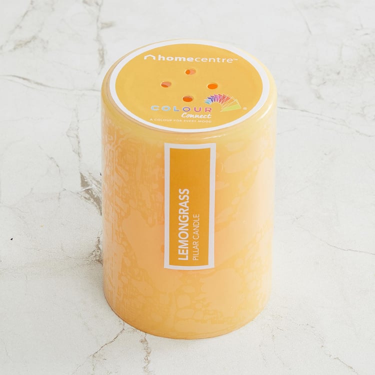 Colour Connect Lemongrass Scented Pillar Candle