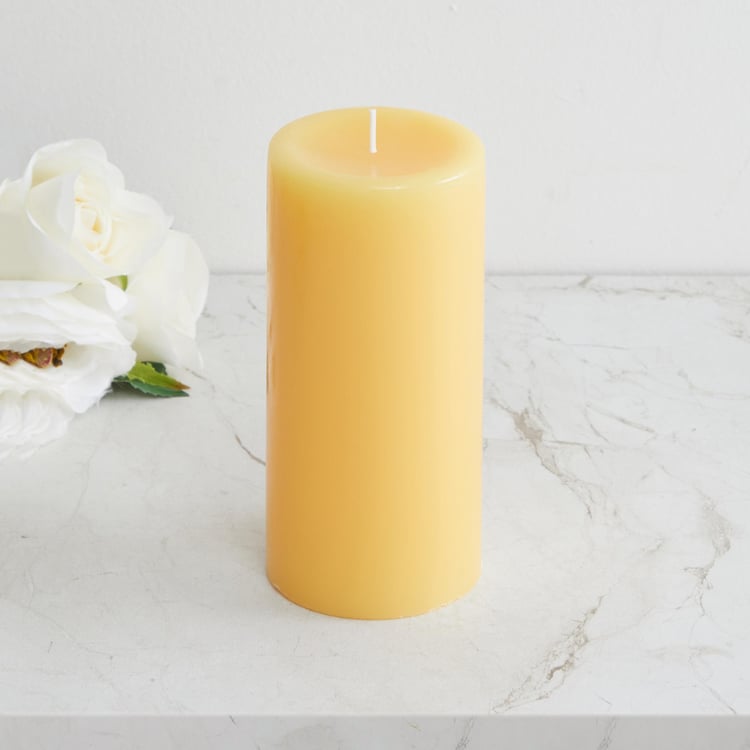 Colour Connect Lemongrass Scented Pillar Candle