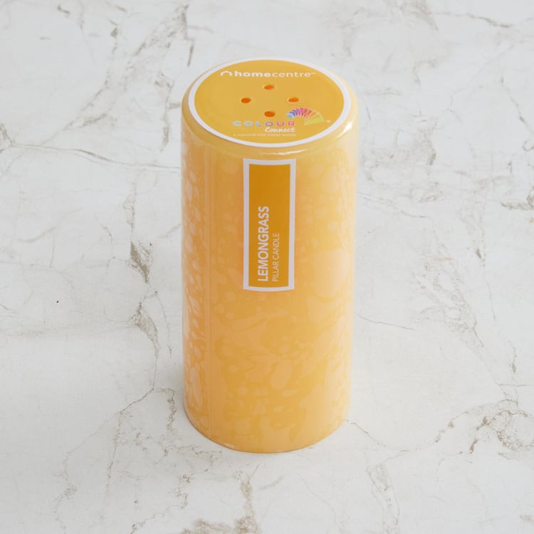 Colour Connect Lemongrass Scented Pillar Candle