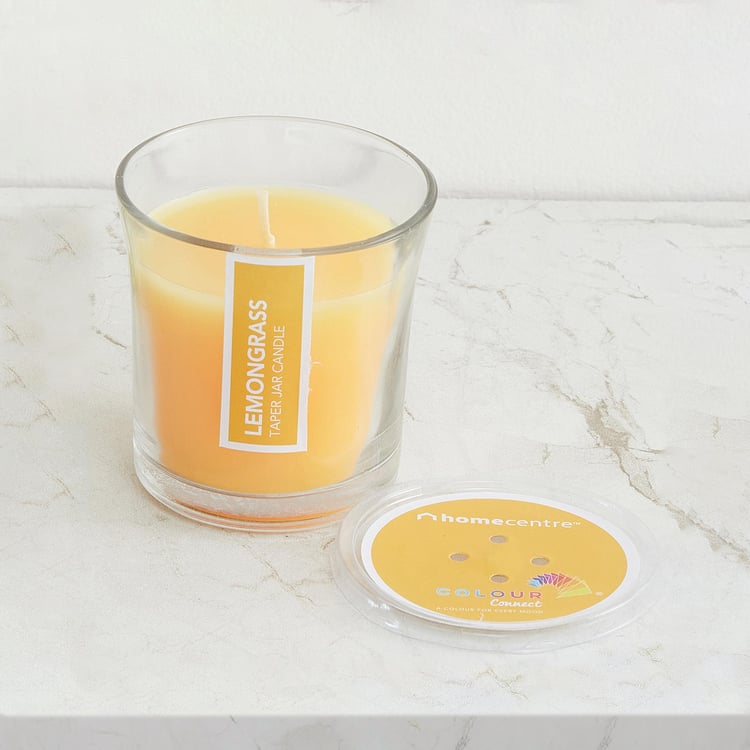 Colour Connect Lemongrass Scented Taper Jar Candle