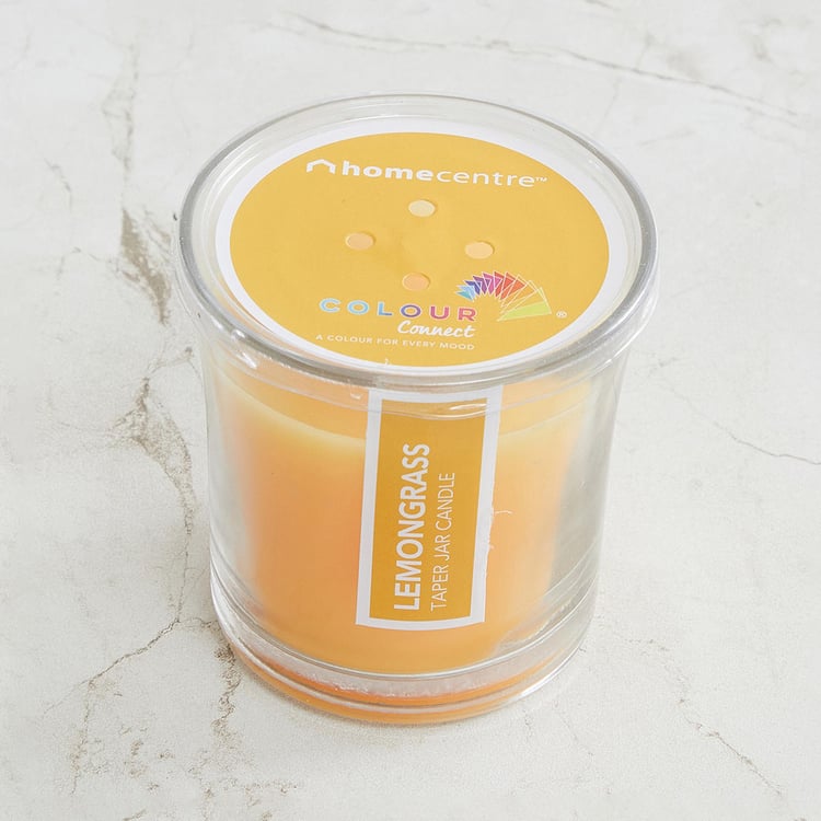 Colour Connect Lemongrass Scented Taper Jar Candle