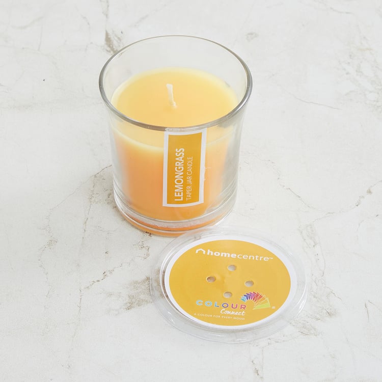 Colour Connect Lemongrass Scented Taper Jar Candle