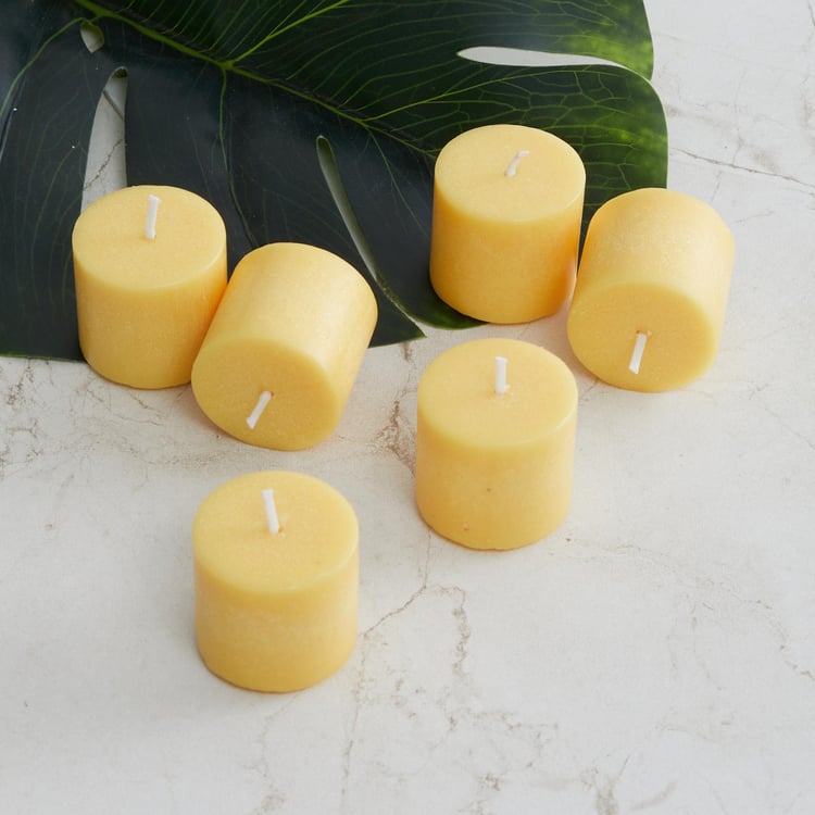 Colour Connect Set of 6 Lemongrass Scented Votive Candles