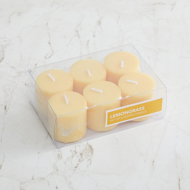 Colour Connect Set of 6 Lemongrass Scented Votive Candles