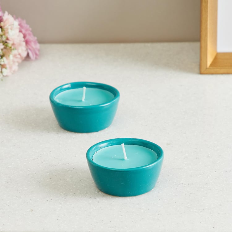 Colour Connect Set of 2 Blueberry Scented Diya Candles