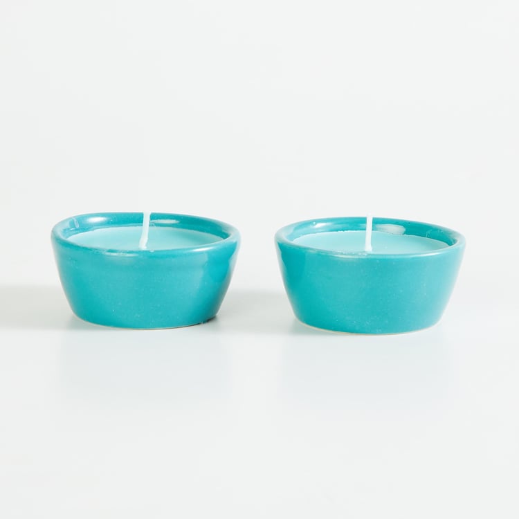 Colour Connect Set of 2 Blueberry Scented Diya Candles