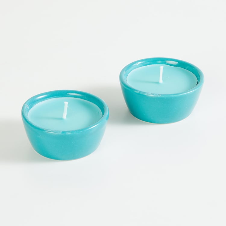 Colour Connect Set of 2 Blueberry Scented Diya Candles