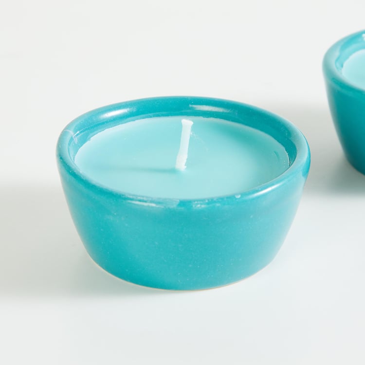 Colour Connect Set of 2 Blueberry Scented Diya Candles