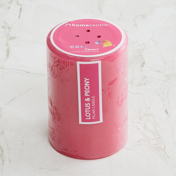 Colour Connect Lotus and Peony Scented Pillar Candle