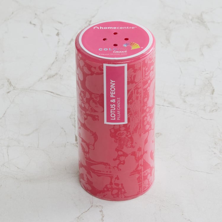 Colour Connect Lotus and Peony Scented Pillar candle