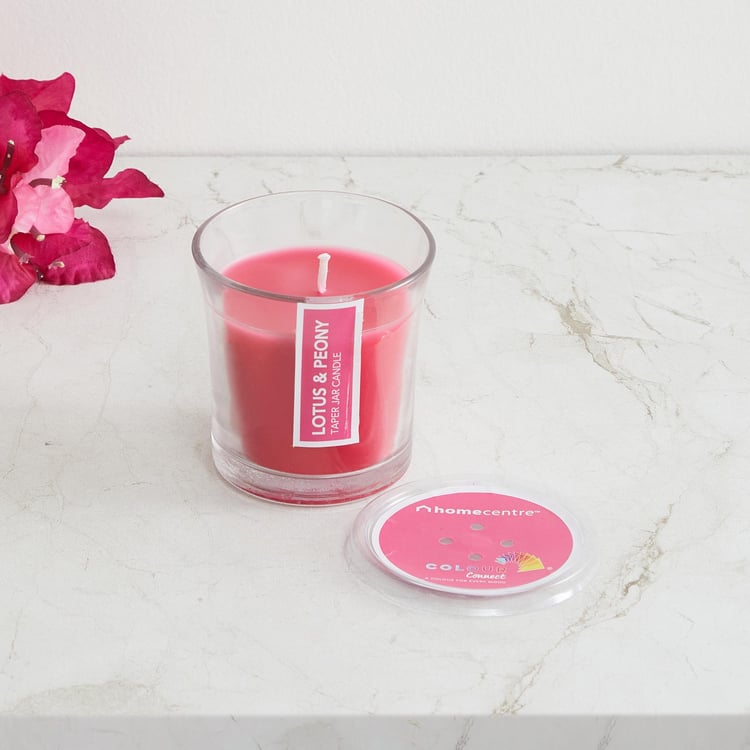 Colour Connect Lotus and Peony Scented Taper Jar Candle