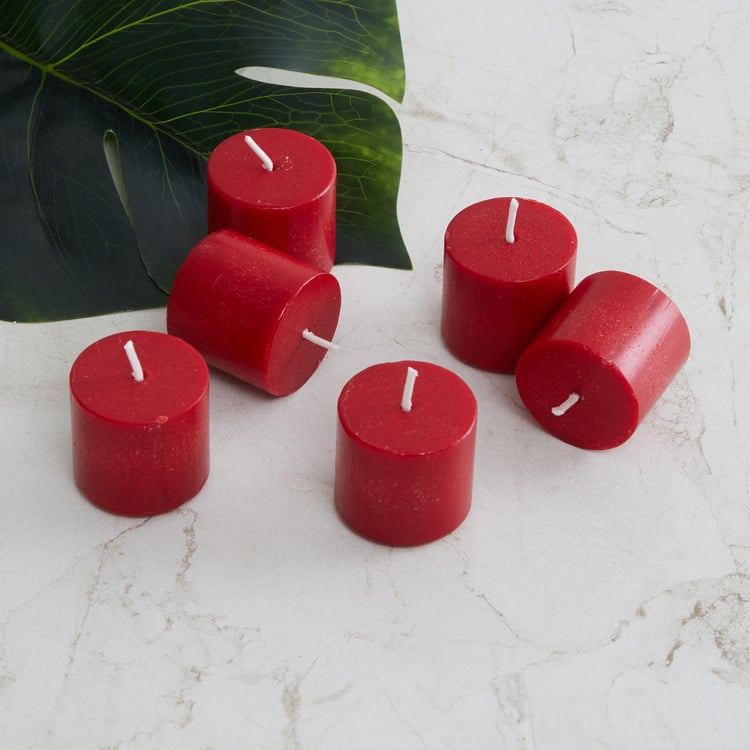 Colour Connect Set of 6 Cranberry Scented Votive Candles