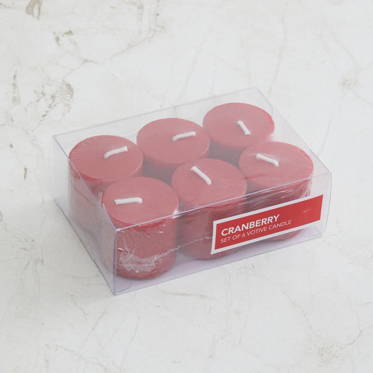 Colour Connect Set of 6 Cranberry Scented Votive Candles