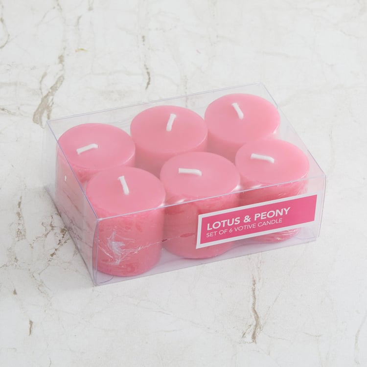 Colour Connect Set of 6 Lotus and Peony Scented Votive Candles