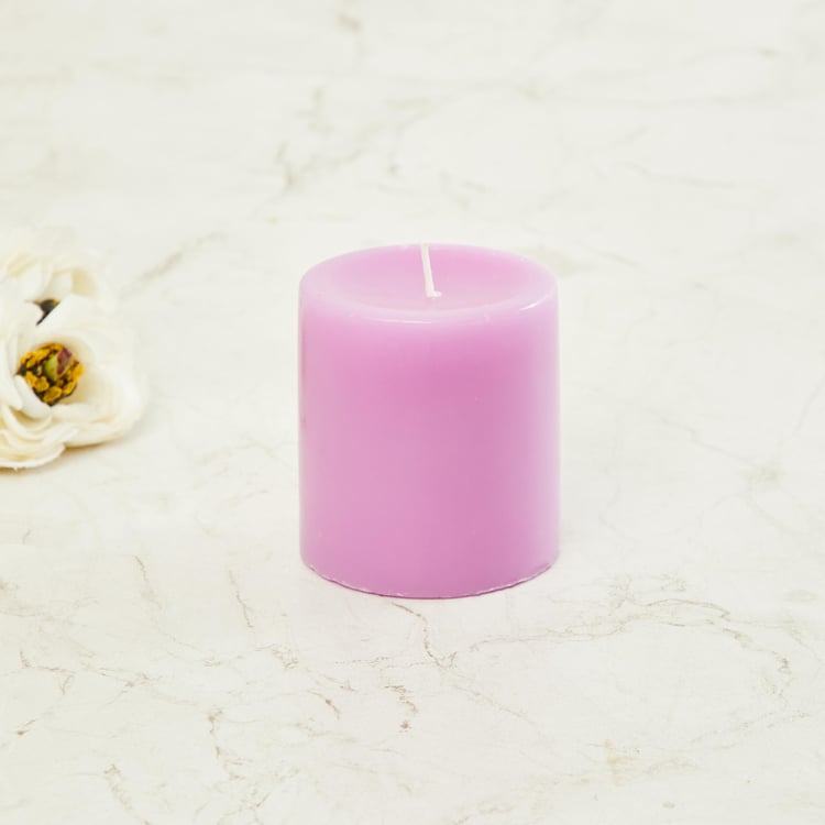 Colour Connect Lavender Scented Pillar Candle