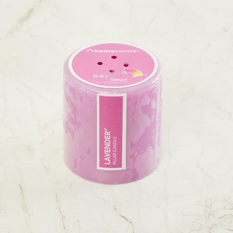 Colour Connect Lavender Scented Pillar Candle