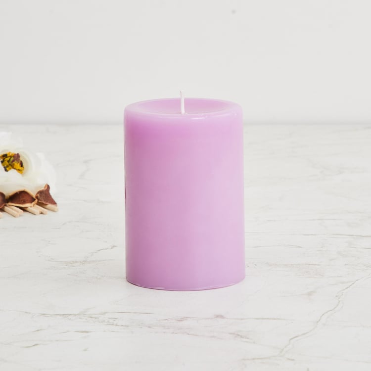 Colour Connect Lavender Scented Pillar Candle