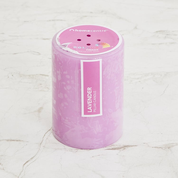 Colour Connect Lavender Scented Pillar Candle