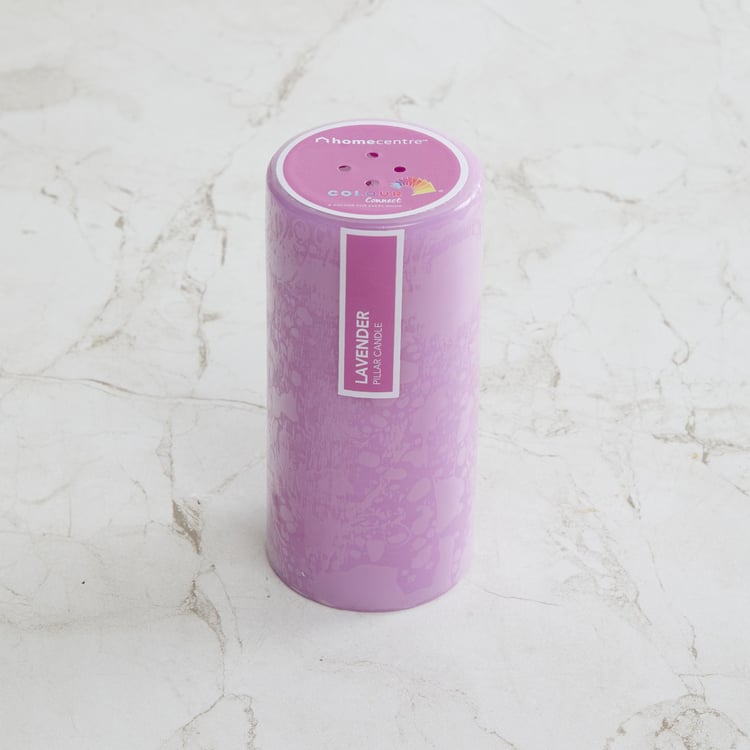 Colour Connect Lavender Scented Pillar Candle