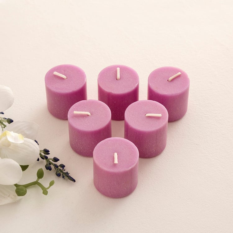 Colour Connect Set of 6 Lavender Scented Votive Candles