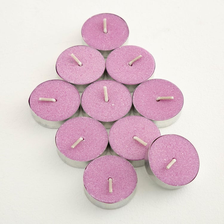 Colour Connect Set of 10 Lavender Scented T-Light Candles