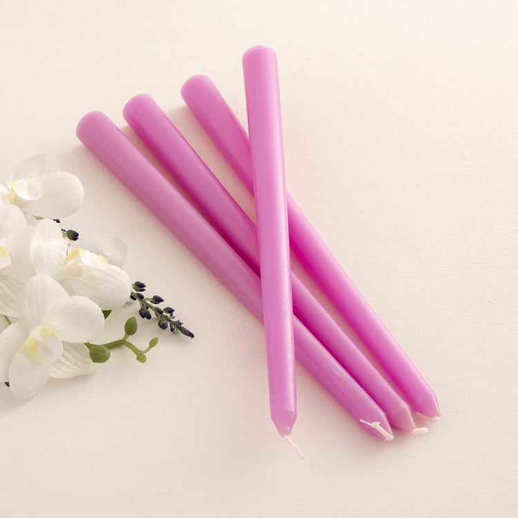 Colour Connect Set of 4 Lavender Scented Taper Candles