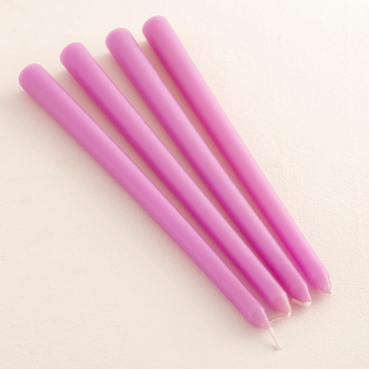 Colour Connect Set of 4 Lavender Scented Taper Candles