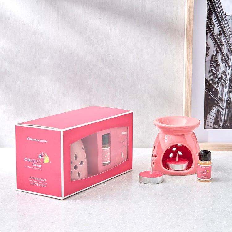 Colour Connect 4Pcs Ceramic Lotus and Peony Burner Set