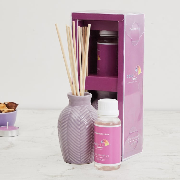 Corsica Colour Connect Ceramic Lavender Reed Diffuser Set